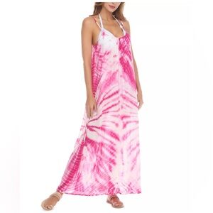 RAVIYA Women's Tie-Dyed Maxi Swim Cover-Up Dress Small nwt